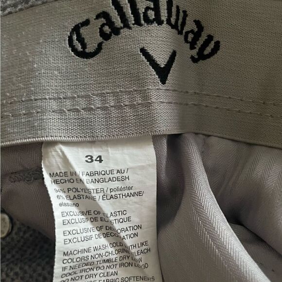 Callaway Men 34 Golf Performance Flat Front gray Shorts - Picture 3 of 4